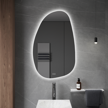 STONE mirror with bold asymmetrical sculptural design